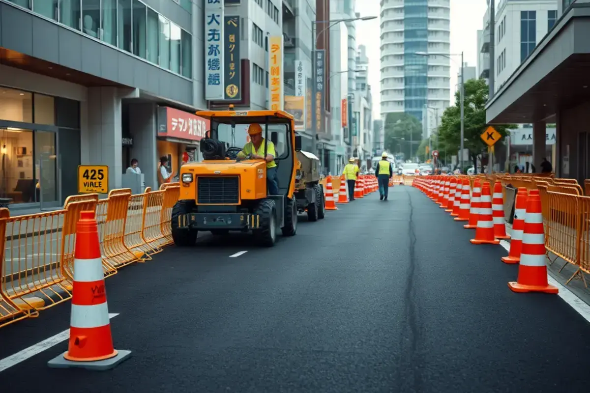 東京都での専門的な舗装工事施工現場 -  kievnewsmagazine.com 